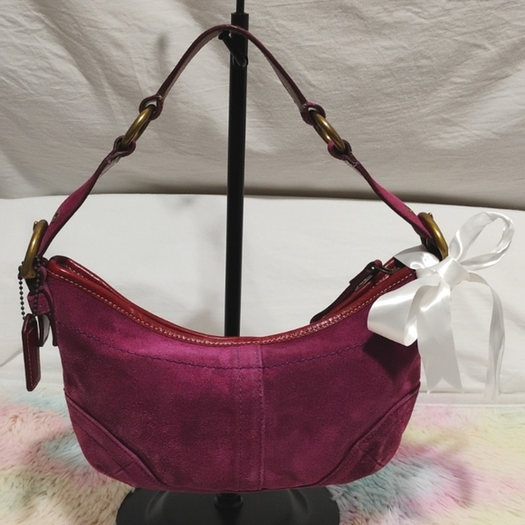 Coach Y2K Vintage Soho Suede Maroon/Burgundy Mini Bag - Picture 1 of 13